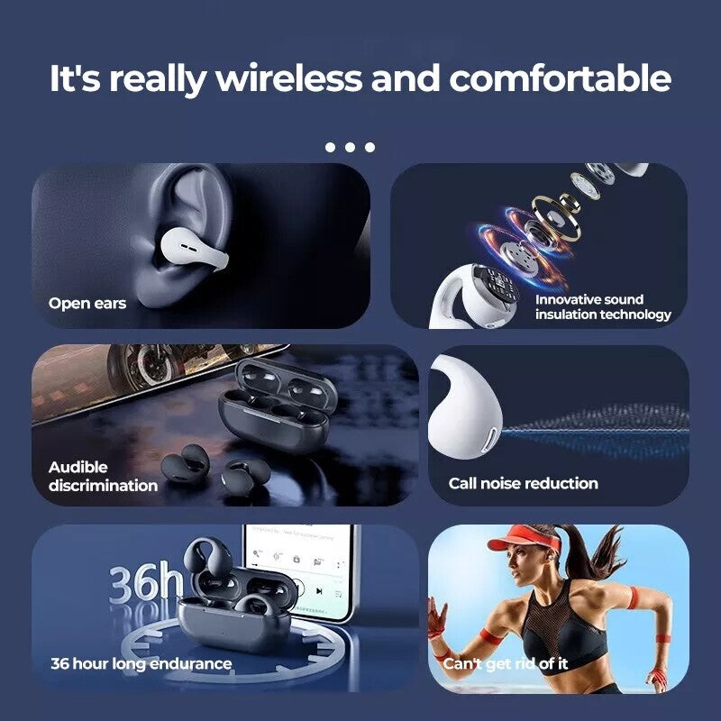 Bluetooth 5.3 Wireless Earbuds with Bone Conduction Technology for Sports Use