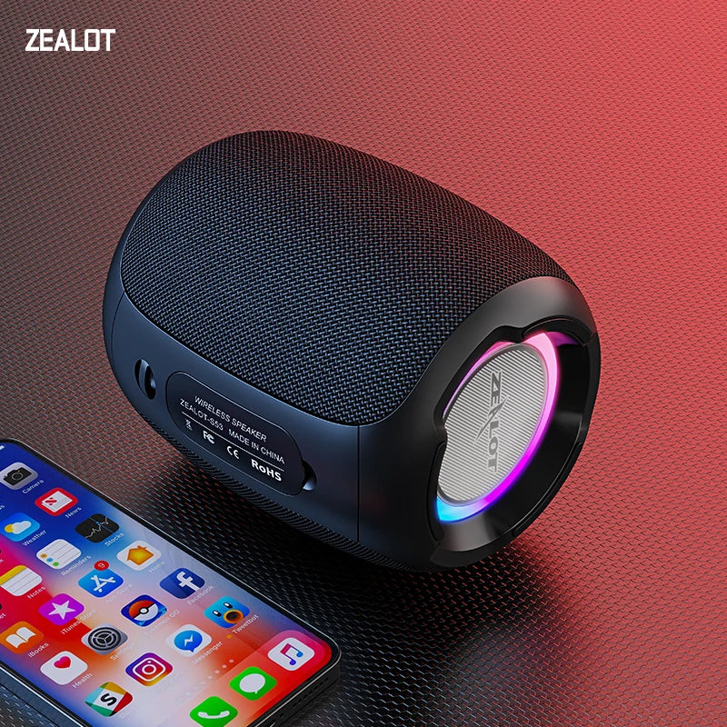 S53 Portable Bluetooth Speaker - 10W High-Performance Sound, 10-Hour Battery Life, IPX6 Waterproof, Compatible with Phone, TF Card, and USB
