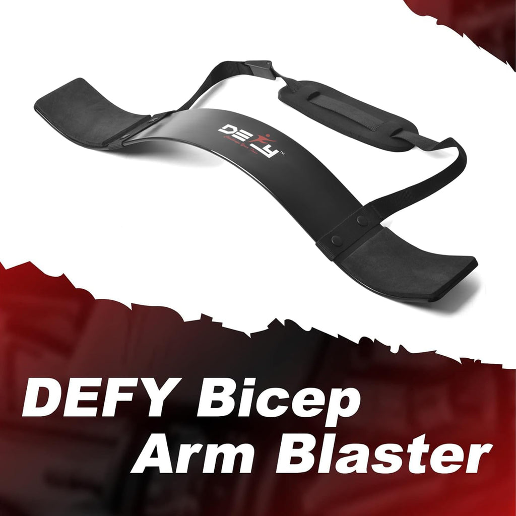 DEFY Adjustable Arm Blaster for Biceps and Triceps with Durable 7mm Aluminum Plate and Neck Pad for Strength Training and Bodybuilding Isolation Curl Machine