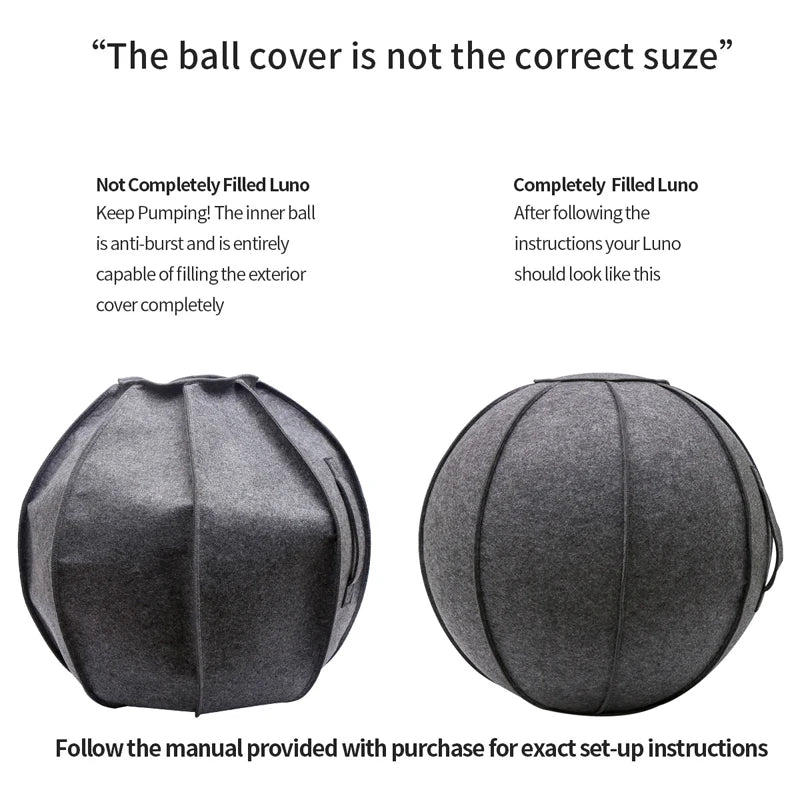 Linen Yoga Ball Cover and 65Cm Yoga Ball with Pump for Home Gym, Pilates, and Fitness Training