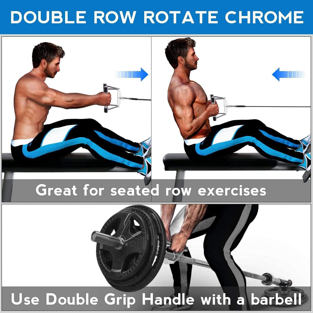Double D Handle Cable Attachment - V-Shaped Handle for Gym Strength Training and Fitness Equipment