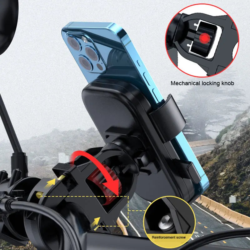 360° Rotatable Anti-Slip Bicycle Phone Mount - Adjustable Accessory for Outdoor Cycling and Mountain Biking