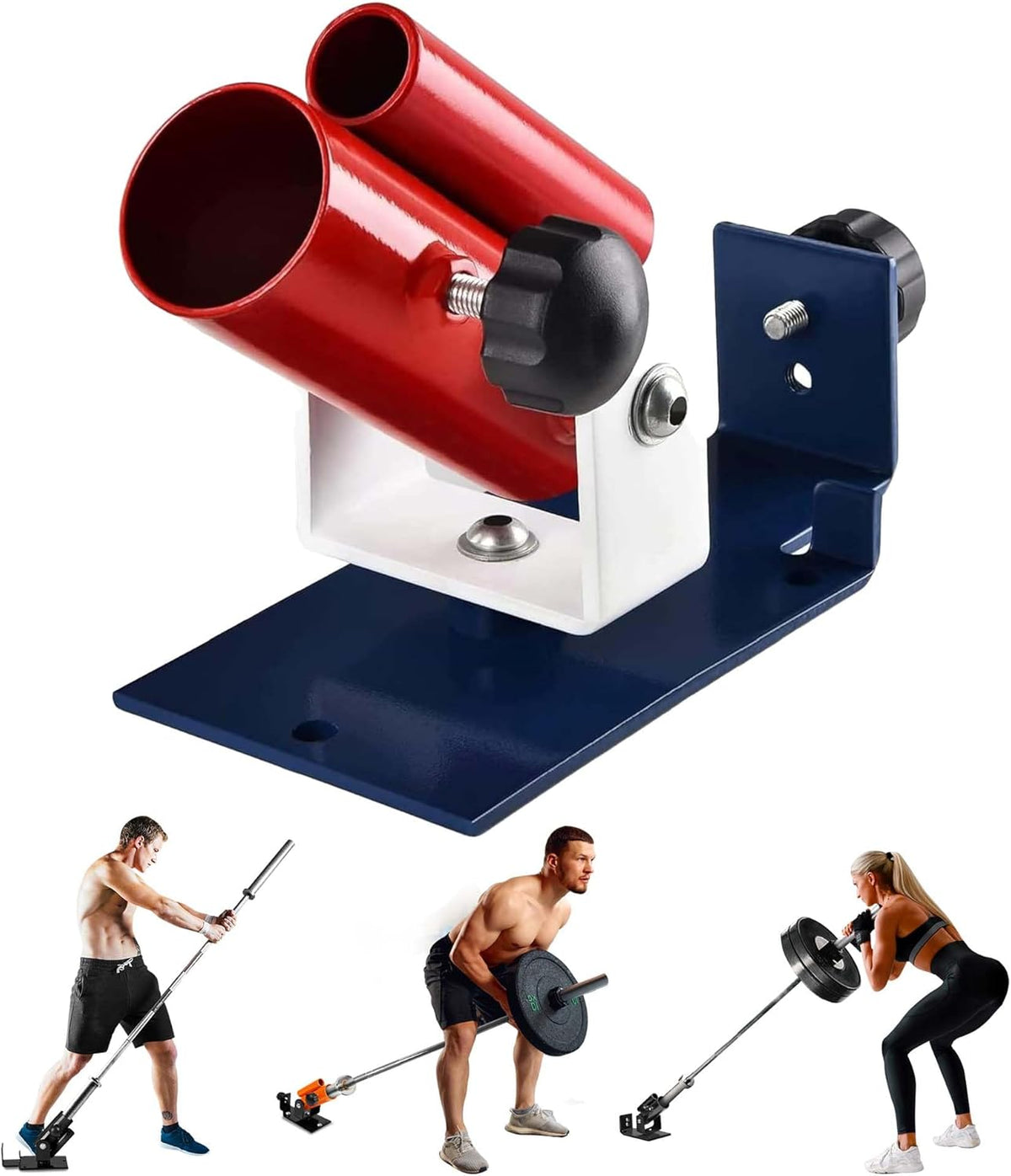 Adjustable T-Bar Row Attachment with Textured Rubber Handles for Exercise Machines