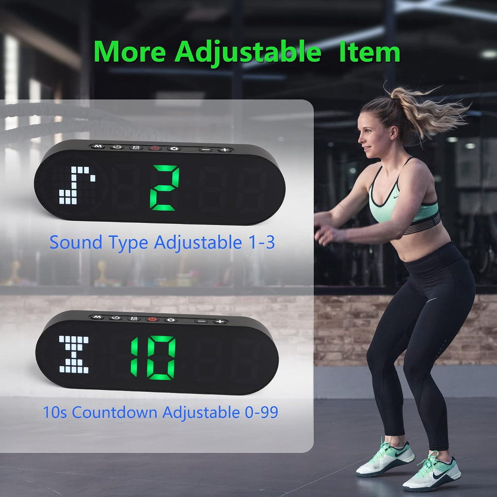 Portable Interval Timer for Home Workouts with Progress Bar and Rounds, Ideal for Boxing, HIIT, Tabata, and EMOM Training, Rechargeable Battery Powered
