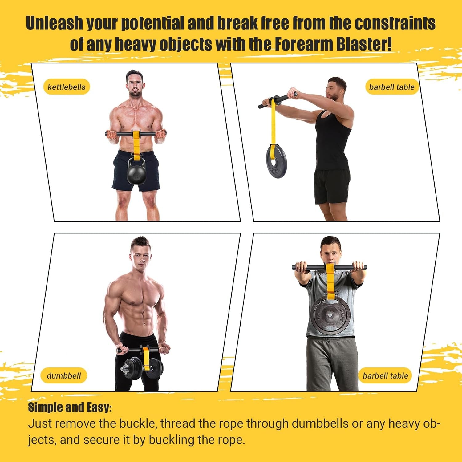 Forearm Strengthener and Wrist Roller with Ultra-Strong Nylon Webbing | Adjustable Lengths of 43.3" and 51.2" Featuring Dual Buckles, Quick Locking Mechanism, and Anti-Slip Grip Handles for Enhanced Strength Training
