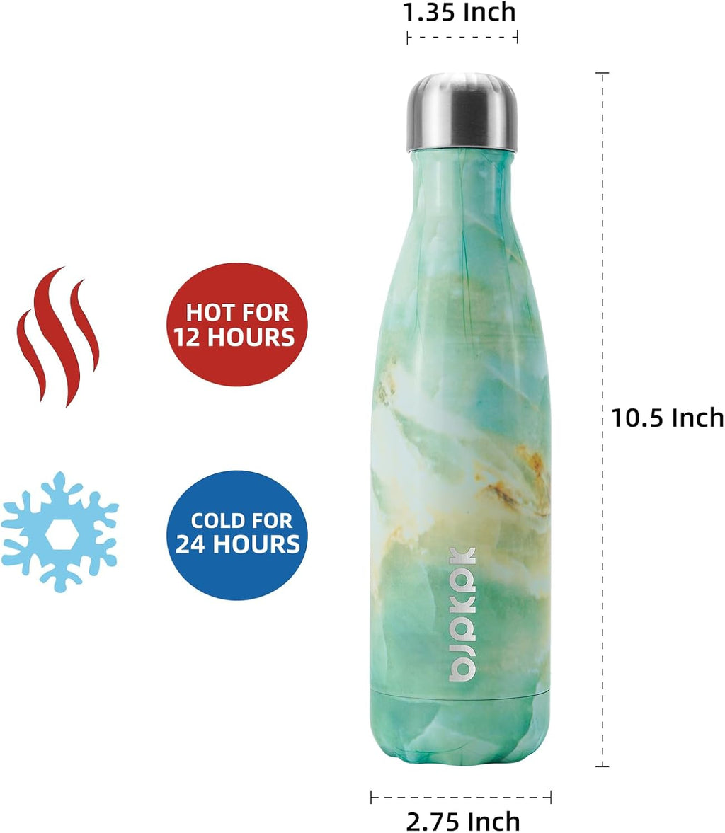 17 oz Stainless Steel Insulated Water Bottle - Leak Proof Design