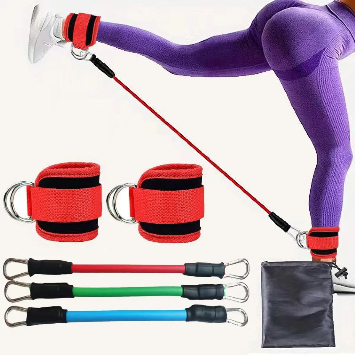 Adjustable Ankle Resistance Bands with Cuffs for Comprehensive Leg and Glute Workouts - Portable Exercise Equipment for Home Gym, Yoga, and Strength Training