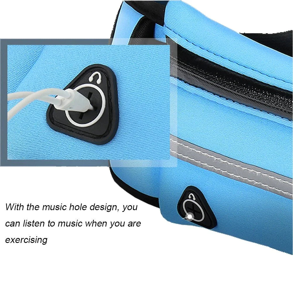 Women's Waterproof Running Waist Bag - Portable Gym Belt for Cycling and Sports with Water Bottle and Phone Holder