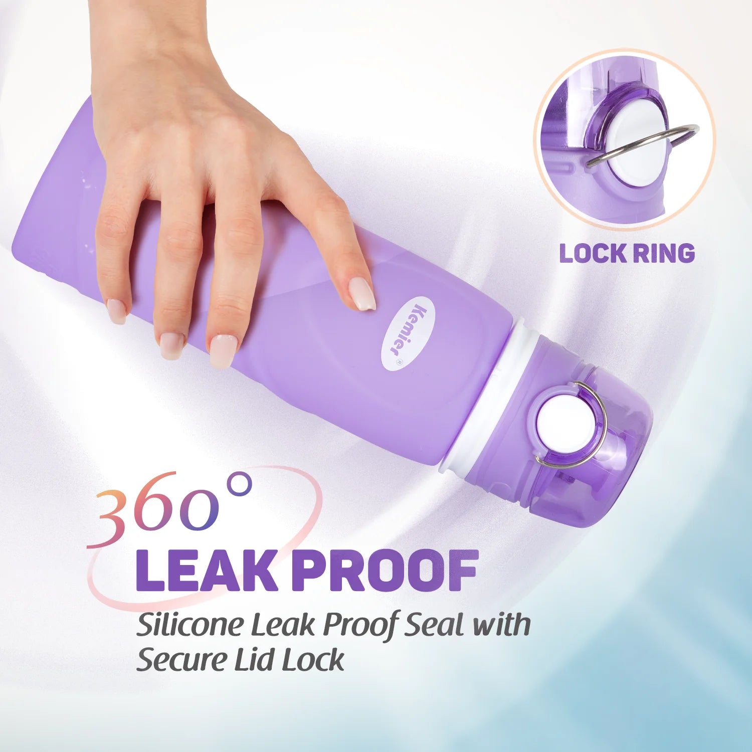 Collapsible Silicone Water Bottle - 750ml, Medical Grade, BPA-Free, Roll-Up Design, 26oz, Leak-Proof, Foldable for Sports and Outdoor Use