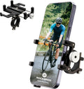 Premium Motorcycle Phone Mount with 5-Claw Lock Anti-Shake Design, Aluminum Alloy Construction, 360° Rotatable, Silicone Padded Grip, Compatible with 4.7" to 7" Smartphones (Width up to 95mm/3.7 inches)
