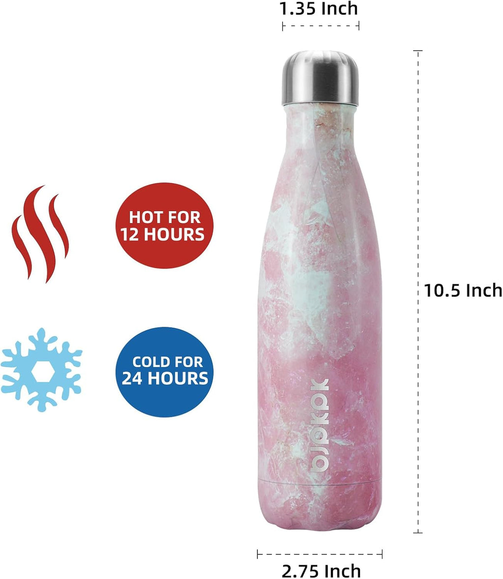 17 oz Insulated Stainless Steel Water Bottle, Leak-Proof Design