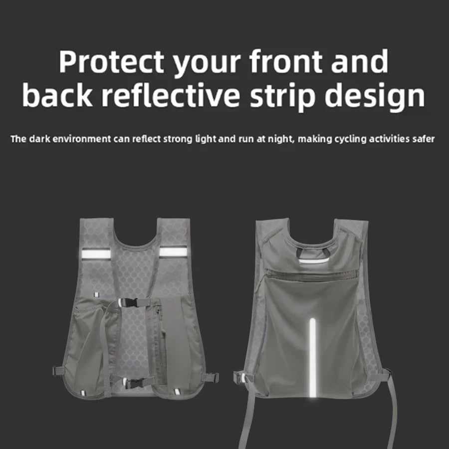 Reflective Hydration Running Vest – Lightweight Chest Pack for Biking & Running