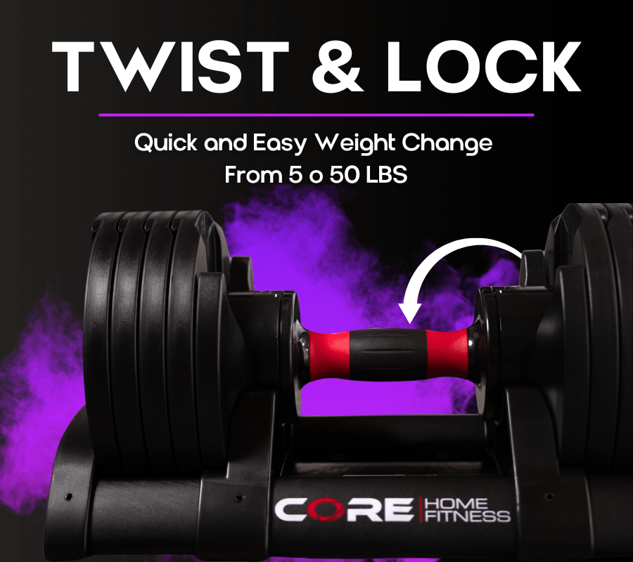 Transform Your Workout with the Versatile Adjustable Dumbbell Set - 5 to 50 lbs in One Compact Design
